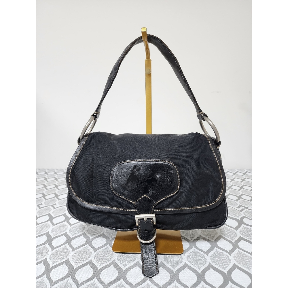 Prada Vintage Tessuto Nylon Corsaire Shoulder Bag Black